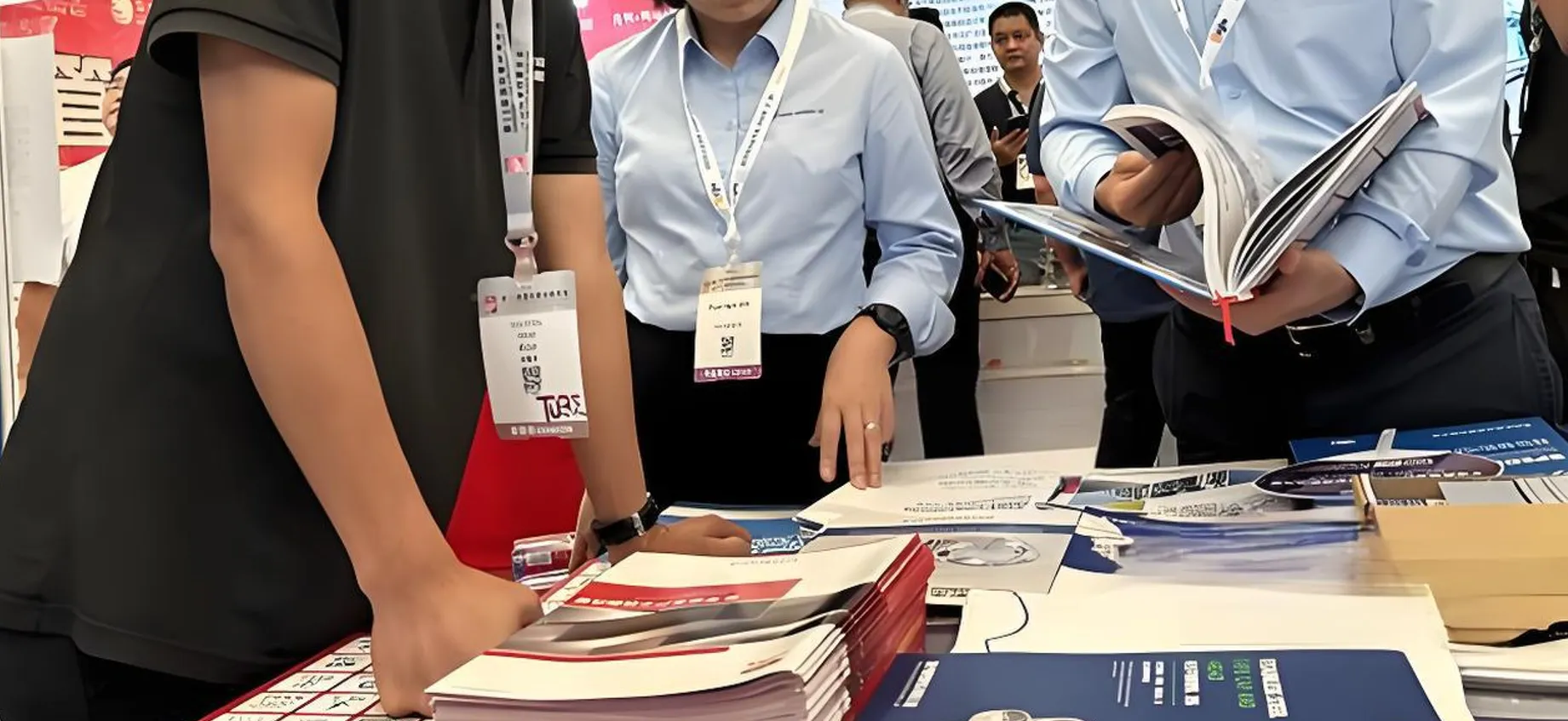 展会上的宣传画册 