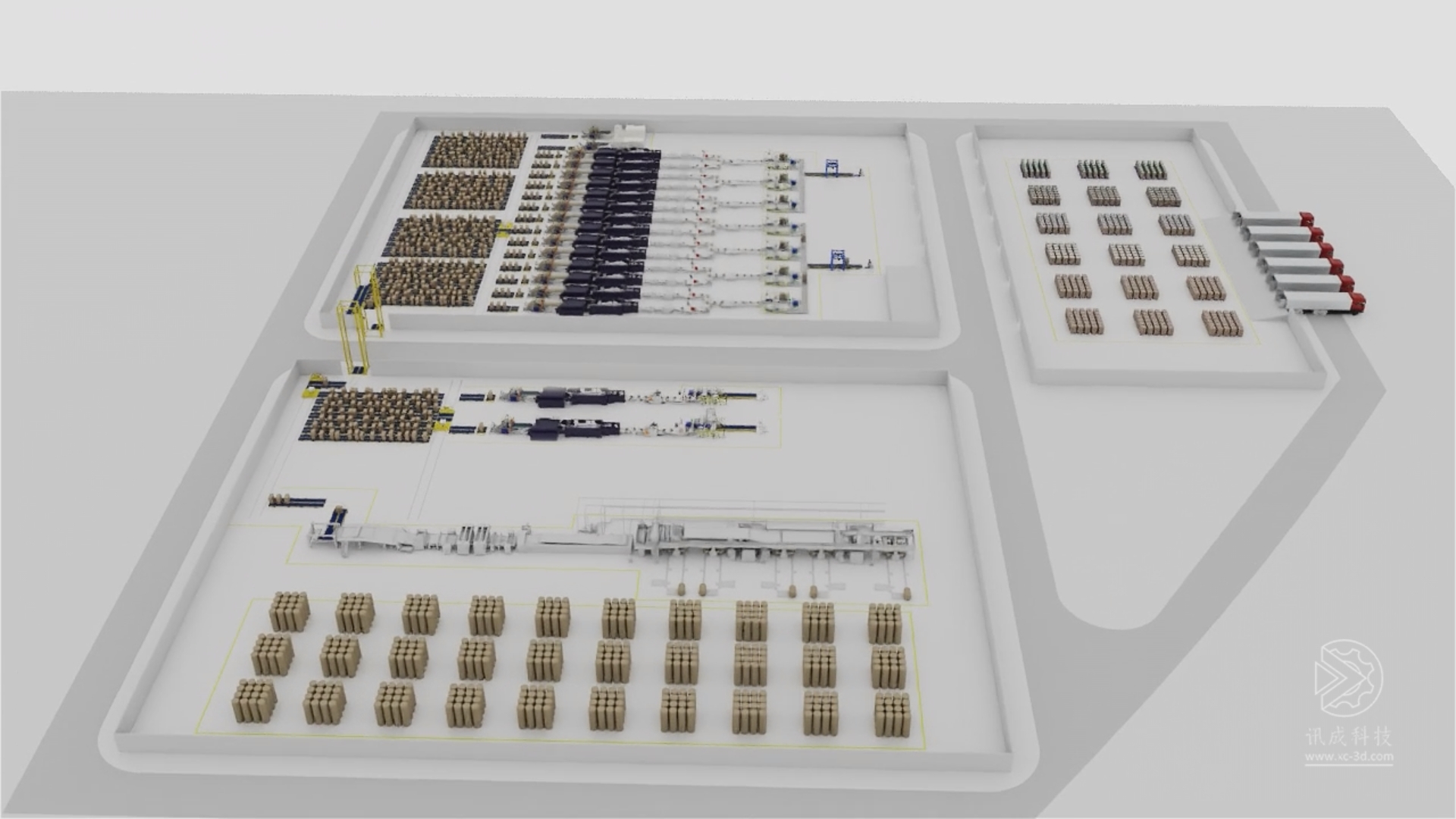 厦门讯成制作的智慧工厂三维动画建模 